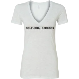 Golf BBQ & Bourbon Women's Fitted T-Shirt