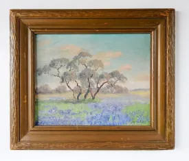 1938 Bluebonnet Landscape Painting By Peggy McMahan