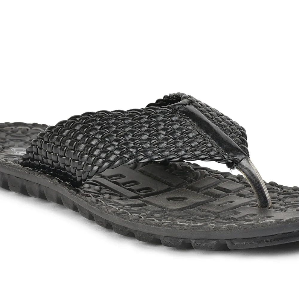 A-HA By Liberty Casual Black Slipper For Men 2137-39