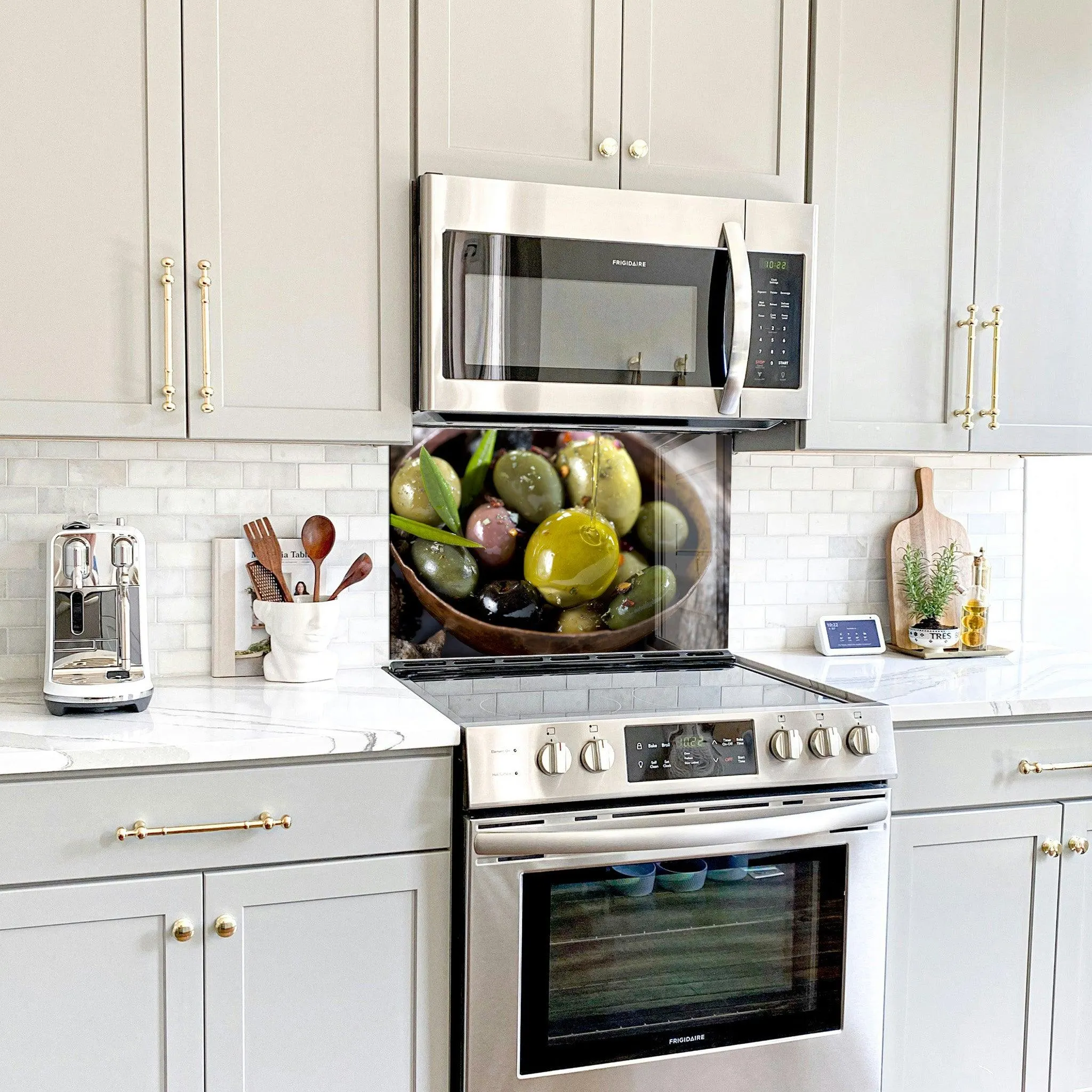 Aegean Olives | Glass Printed Backsplash for your Kitchen