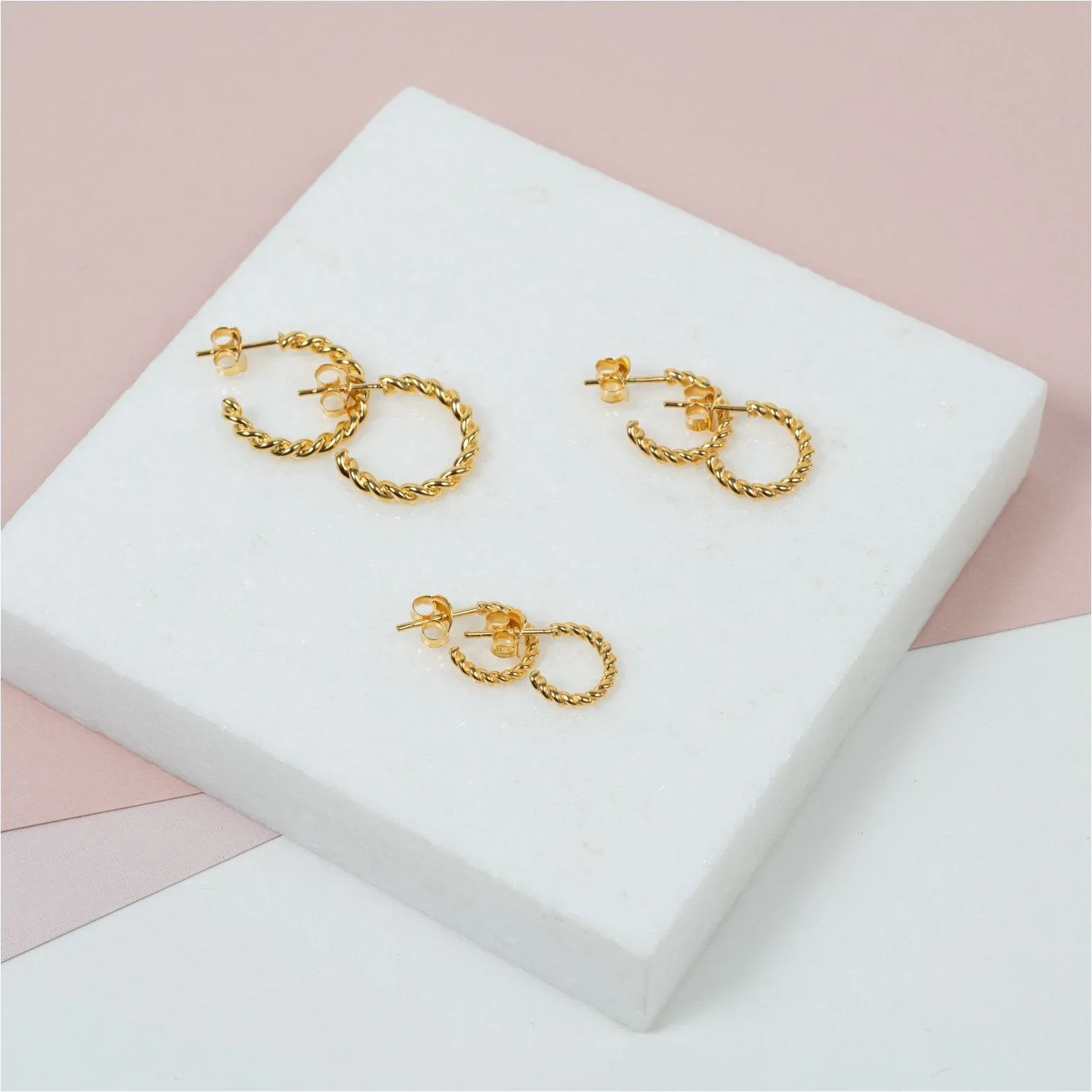 Alhambra Micro Twisted Gold Vermeil Hoop Earrings