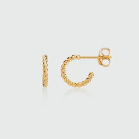 Alhambra Micro Twisted Gold Vermeil Hoop Earrings