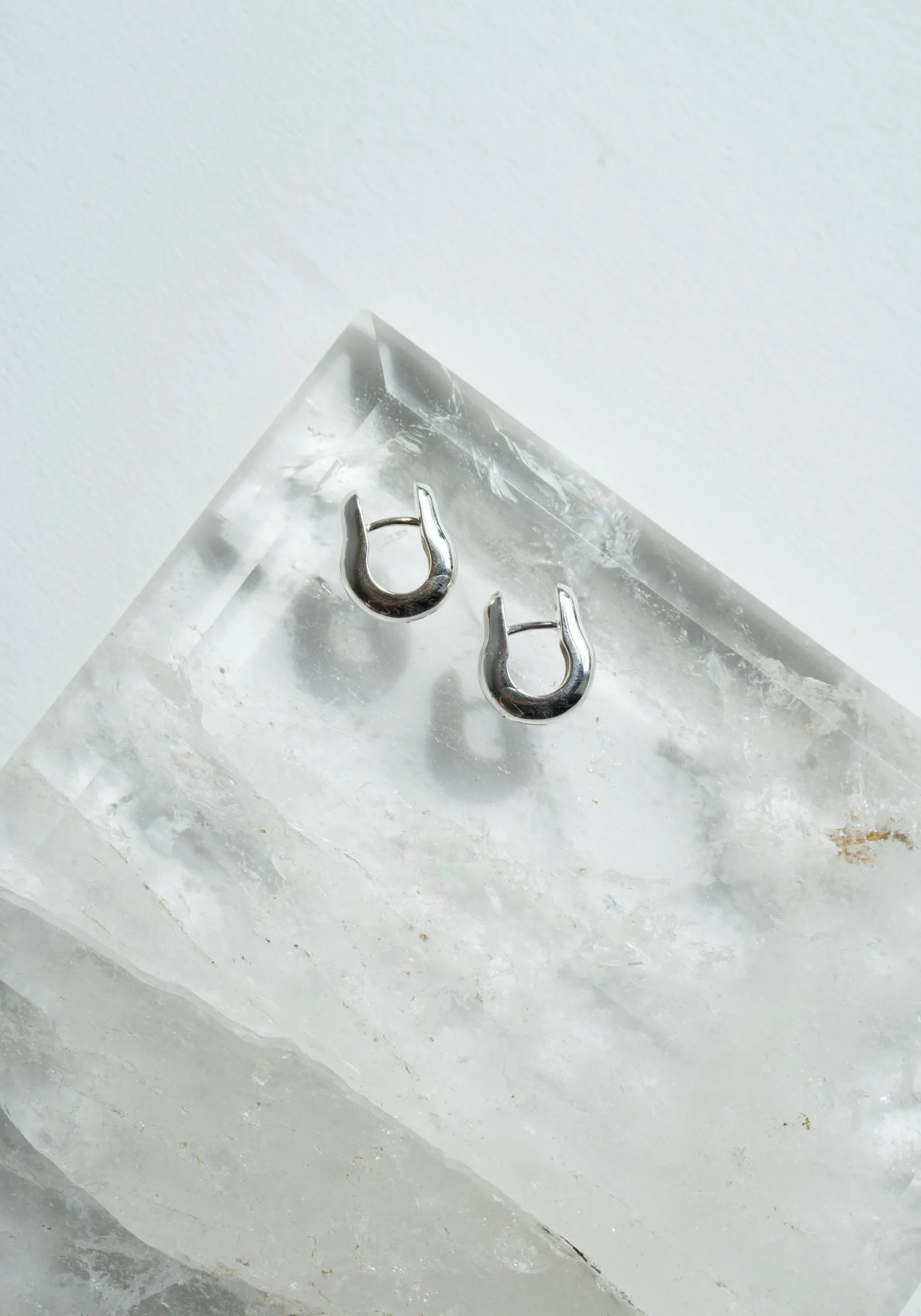 Ample Mini Hinge Hoops in Silver