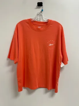 Athletic Top Short Sleeve By Reebok In Orange, Size: M