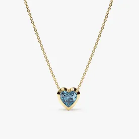 Blue Topaz Heart Necklace, Ashly