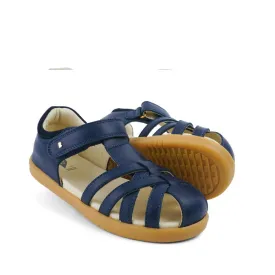 Bobux Kids   Plus Girls Cross Jump Navy Leather Sandal 837003