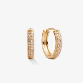 BOLD PAVÉ MEDIUM HOOPS Gold