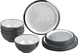 BRUNNER MIDDAY SET GRANYTE SET PIATTI DA 12 PEZZI IN RESISTENTE MELAMINA E FONDO ANTISLIP