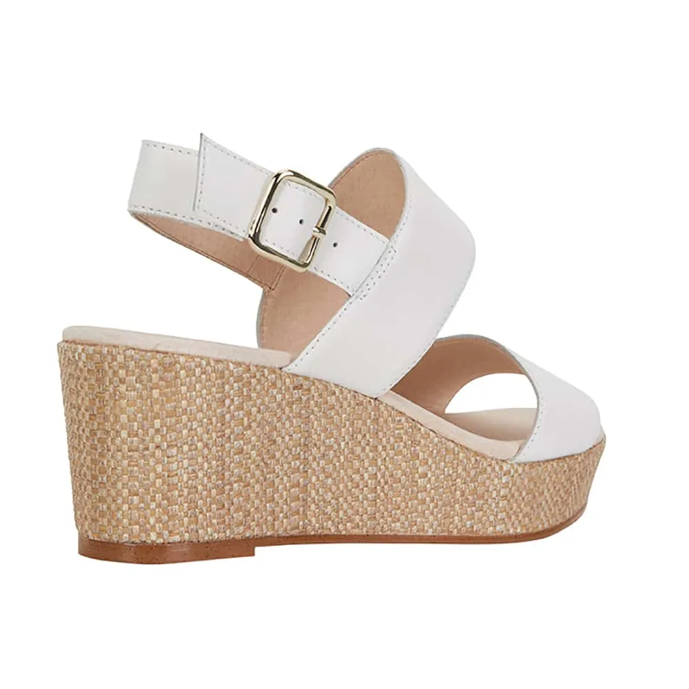 Caitlin Heel in White Leather