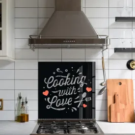 Cooking With Love V2 | Glass Printed Backsplash for your Kitchen