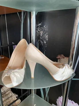 David's Bridal Satin and Gem Shoes