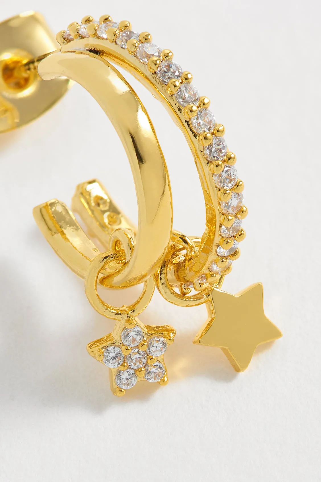 Duo Pave Star Hoops