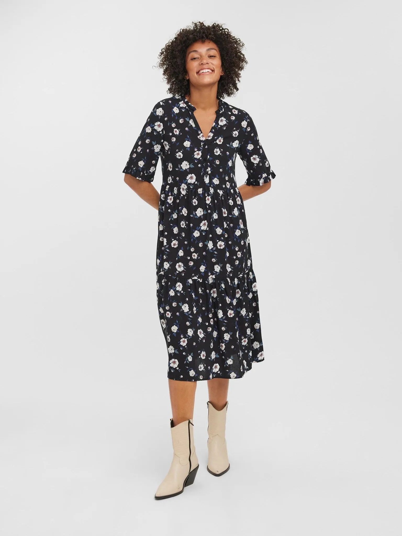 Easy 2/4 Calf Dress - Sort