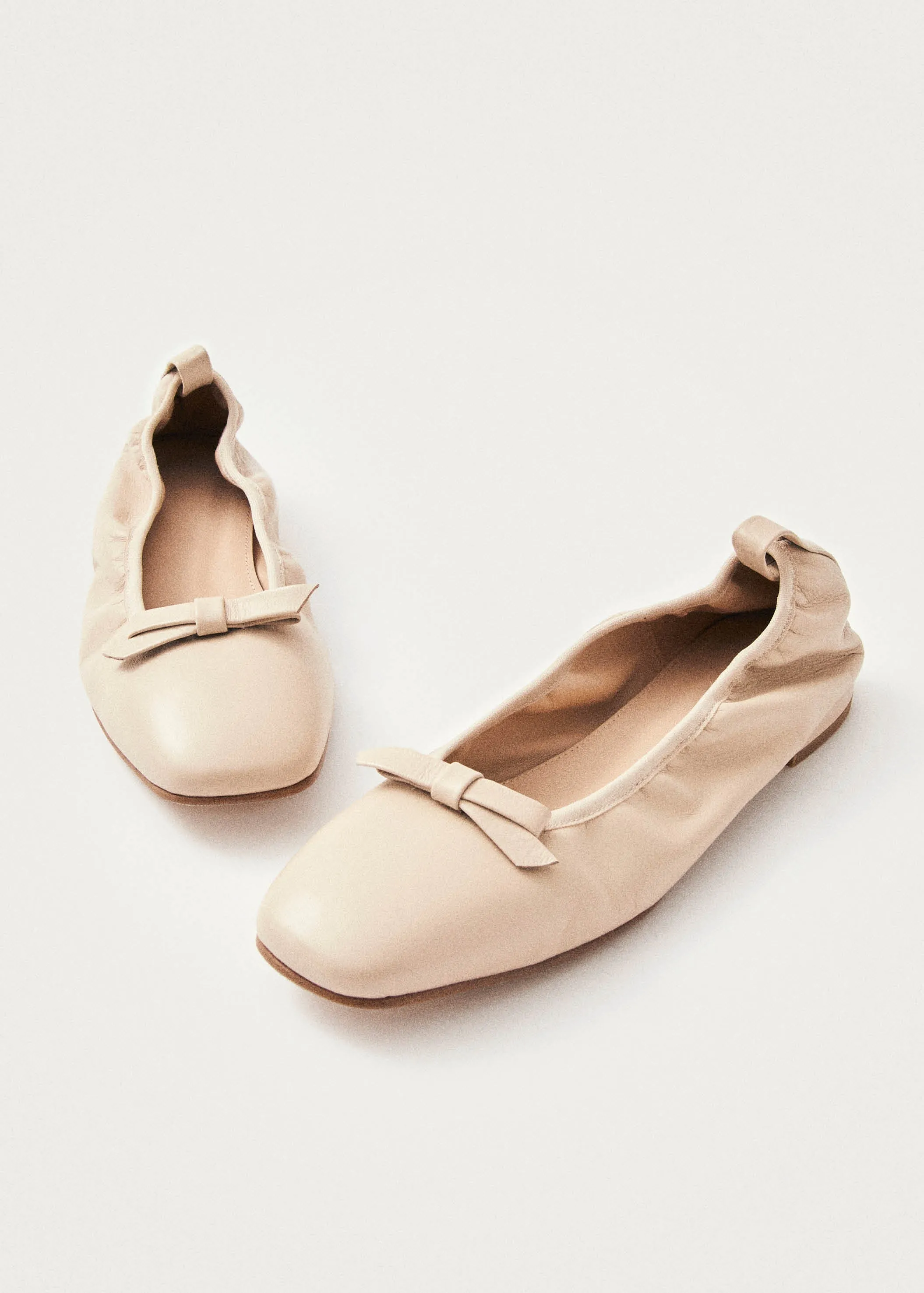 Freya Cream Leather Ballet Flats