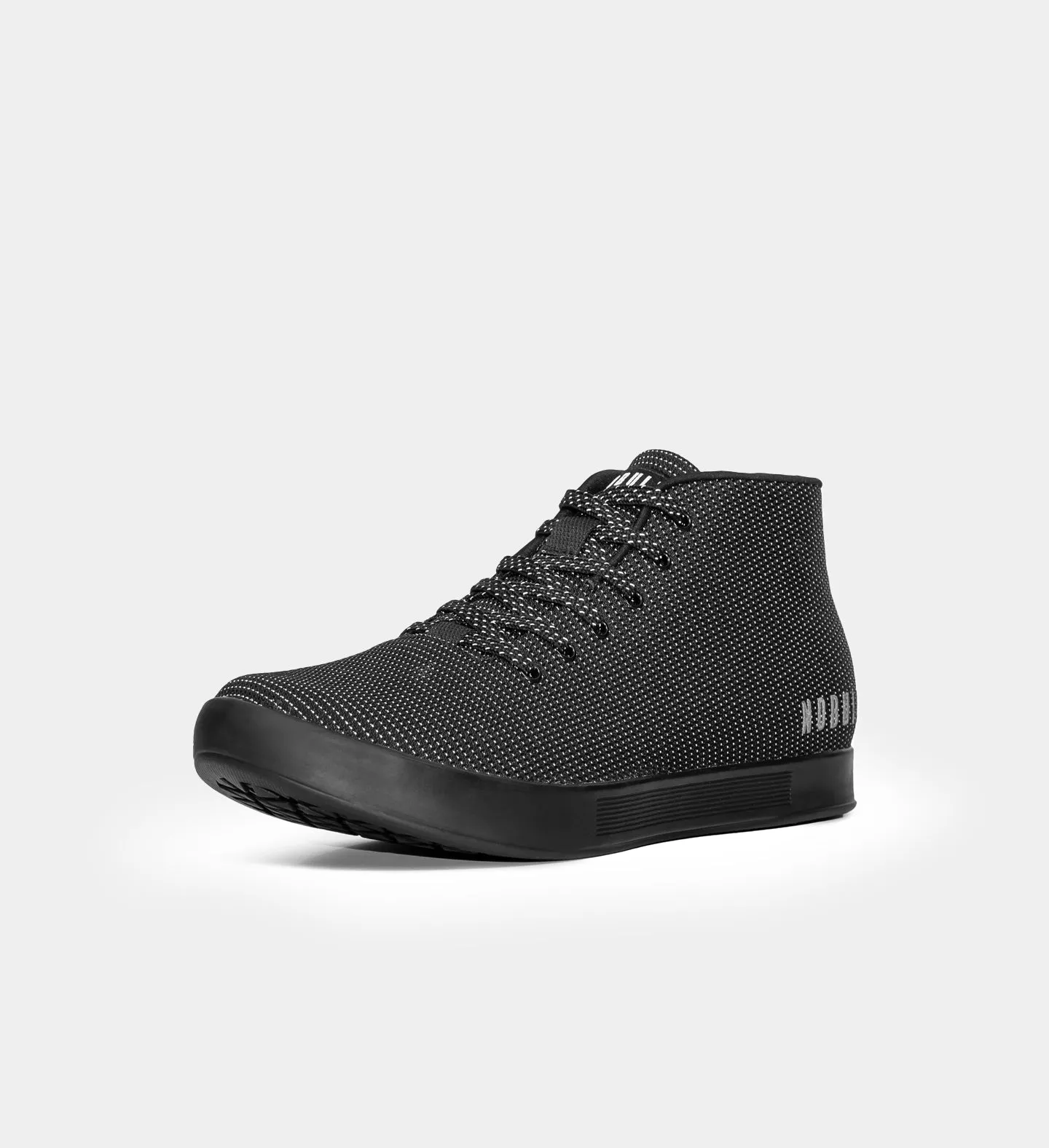 Men's Black Reflective Woven Mid Cupsole Trainer