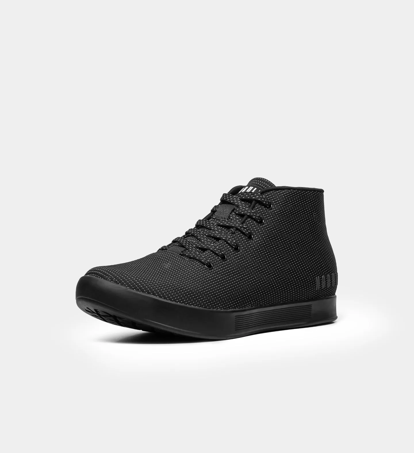 Men's Black Reflective Woven Mid Cupsole Trainer