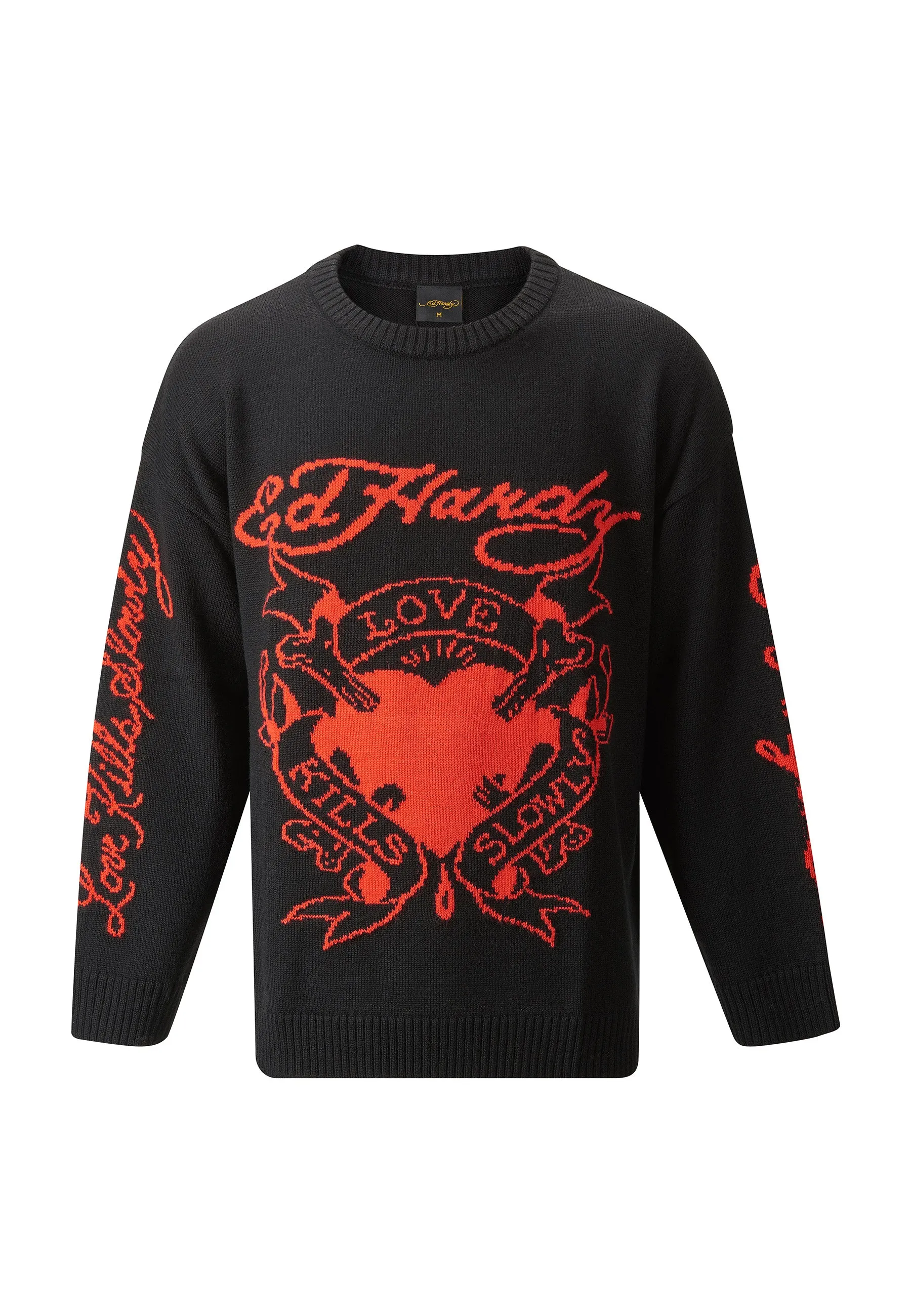 Mens Love Kill La Jaquard Knitted Jumper - Black