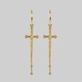 MERCY. Sword Hoop Earrings - Gold