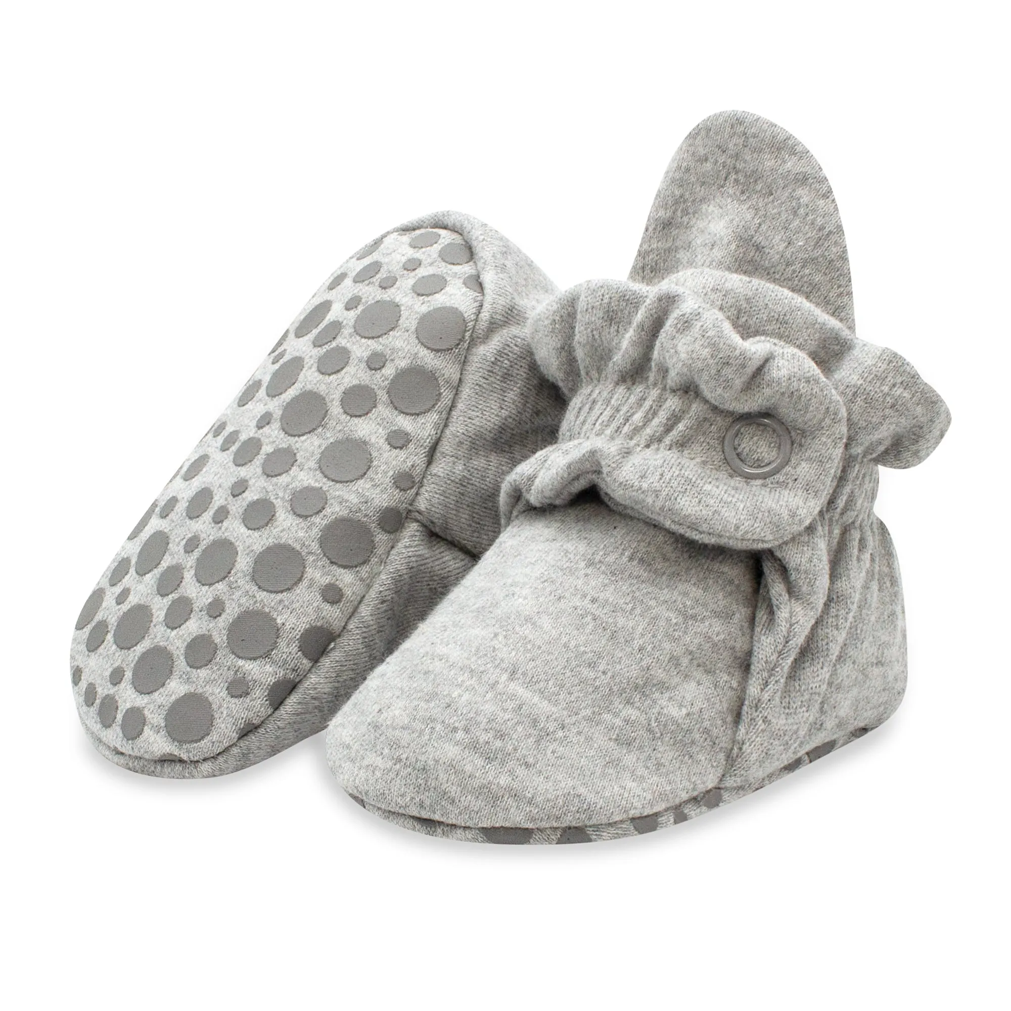 Organic Cotton Gripper Baby Bootie 3 Pack - Heather Gray/Baby Pink/Cream