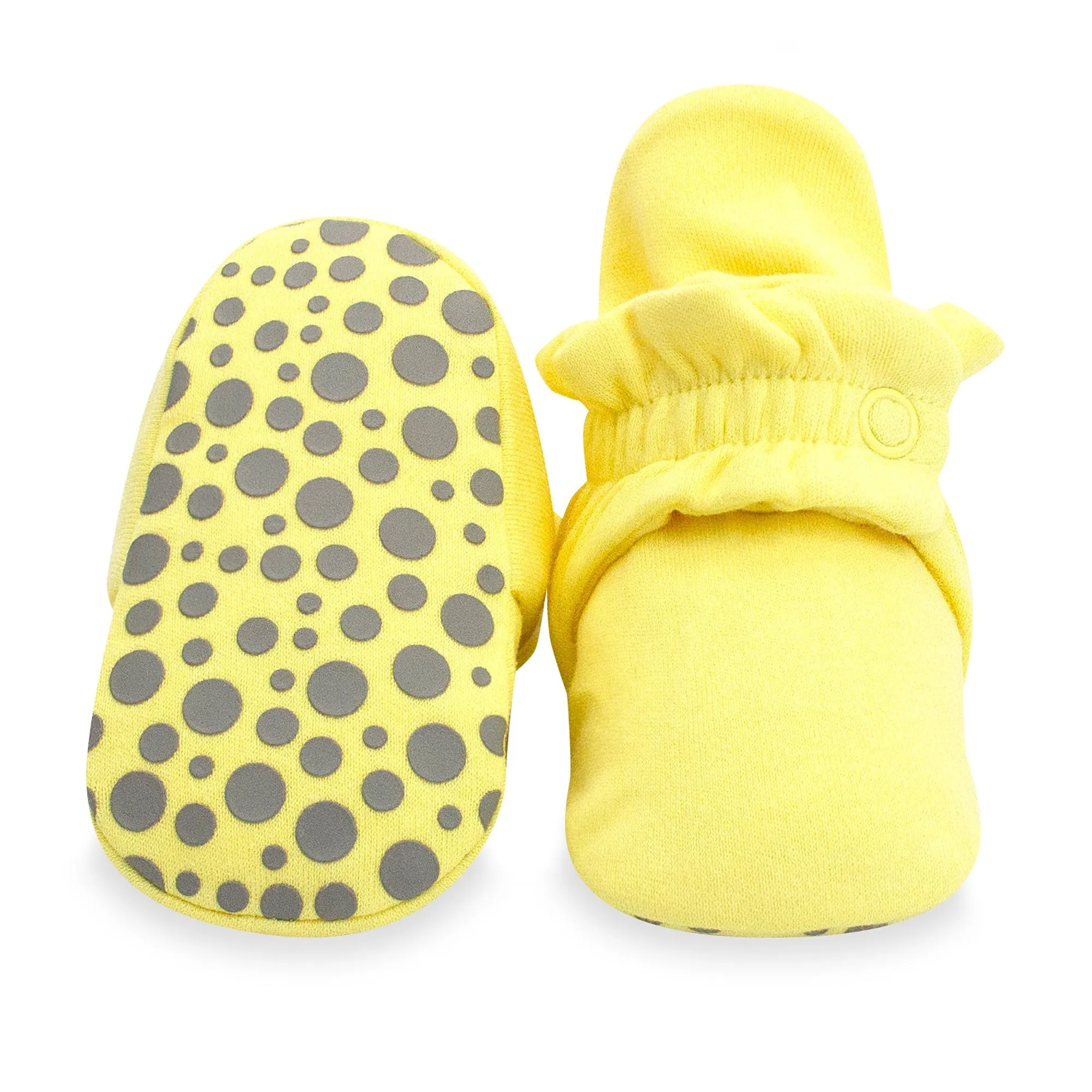 Organic Cotton Gripper Baby Bootie - Popcorn