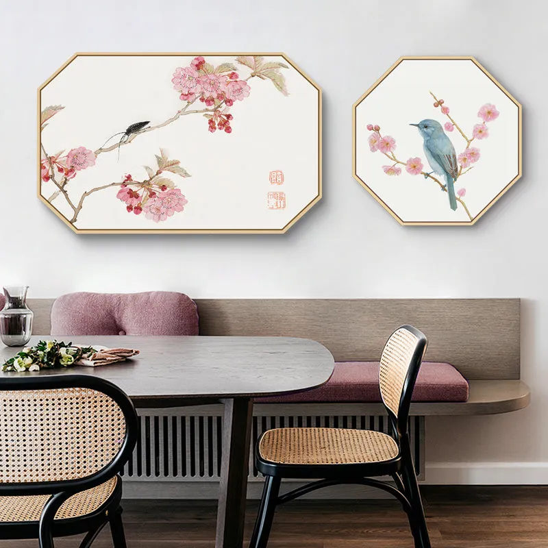 Oriental Birds Wall Art - Matching Set of 2