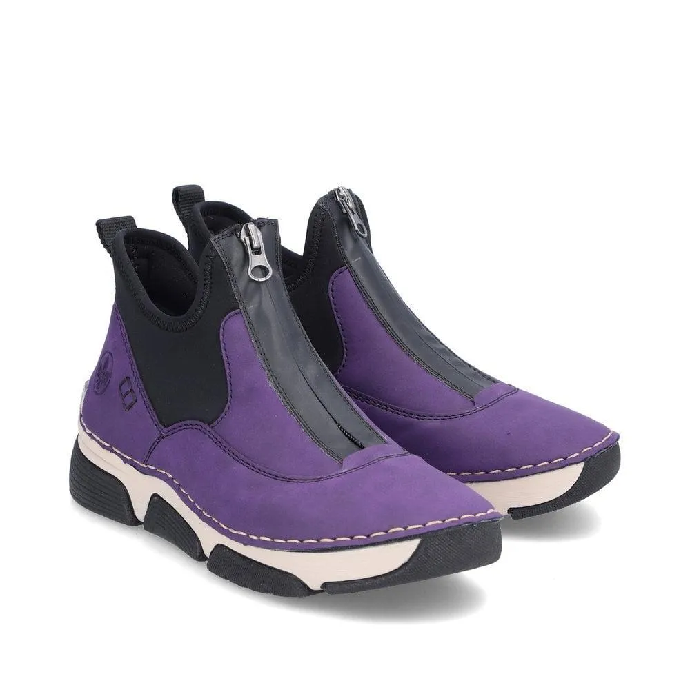 Purple Front Zip Bootie