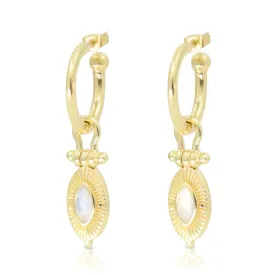 Radiance Moonstone Gold Hoops