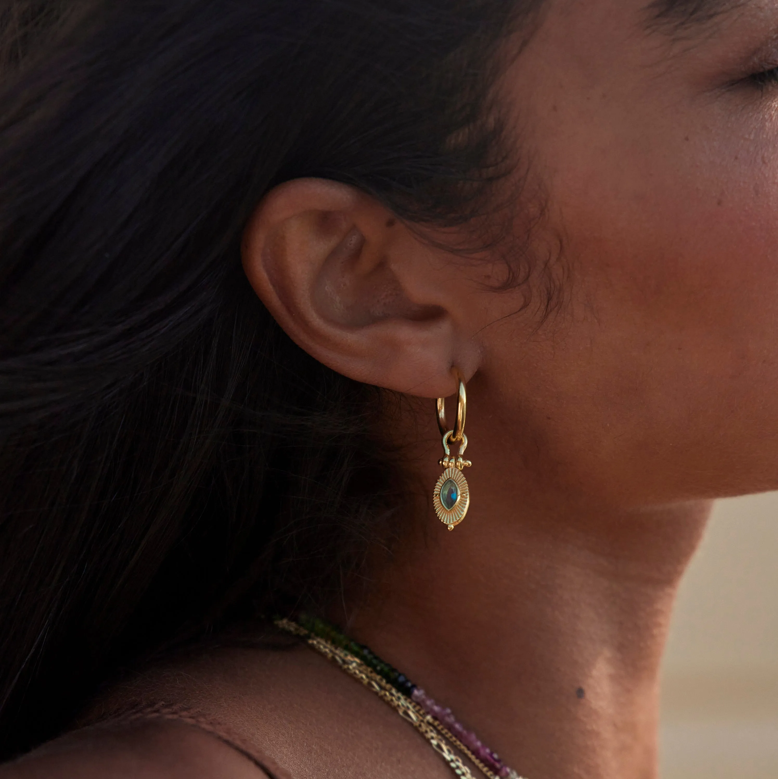 Radiance Moonstone Gold Hoops