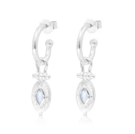 Radiance Moonstone Silver Hoops