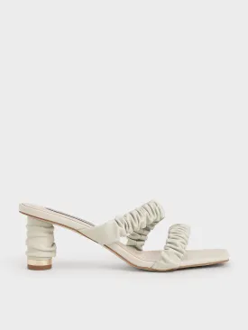 Ruched Strap Mules