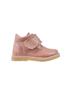 Scallop Velcro Boot - Old rose