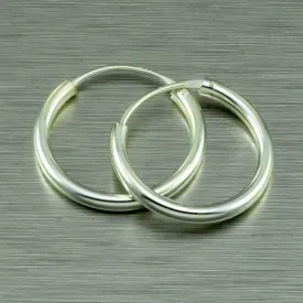 Simple sterling silver hoops (sleepers)