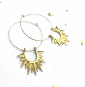 Solar Spike Hoop Earrings