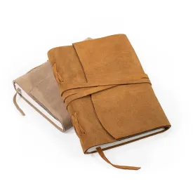 Suede Leather Bound Journal w/ Organic Cotton Paper Large