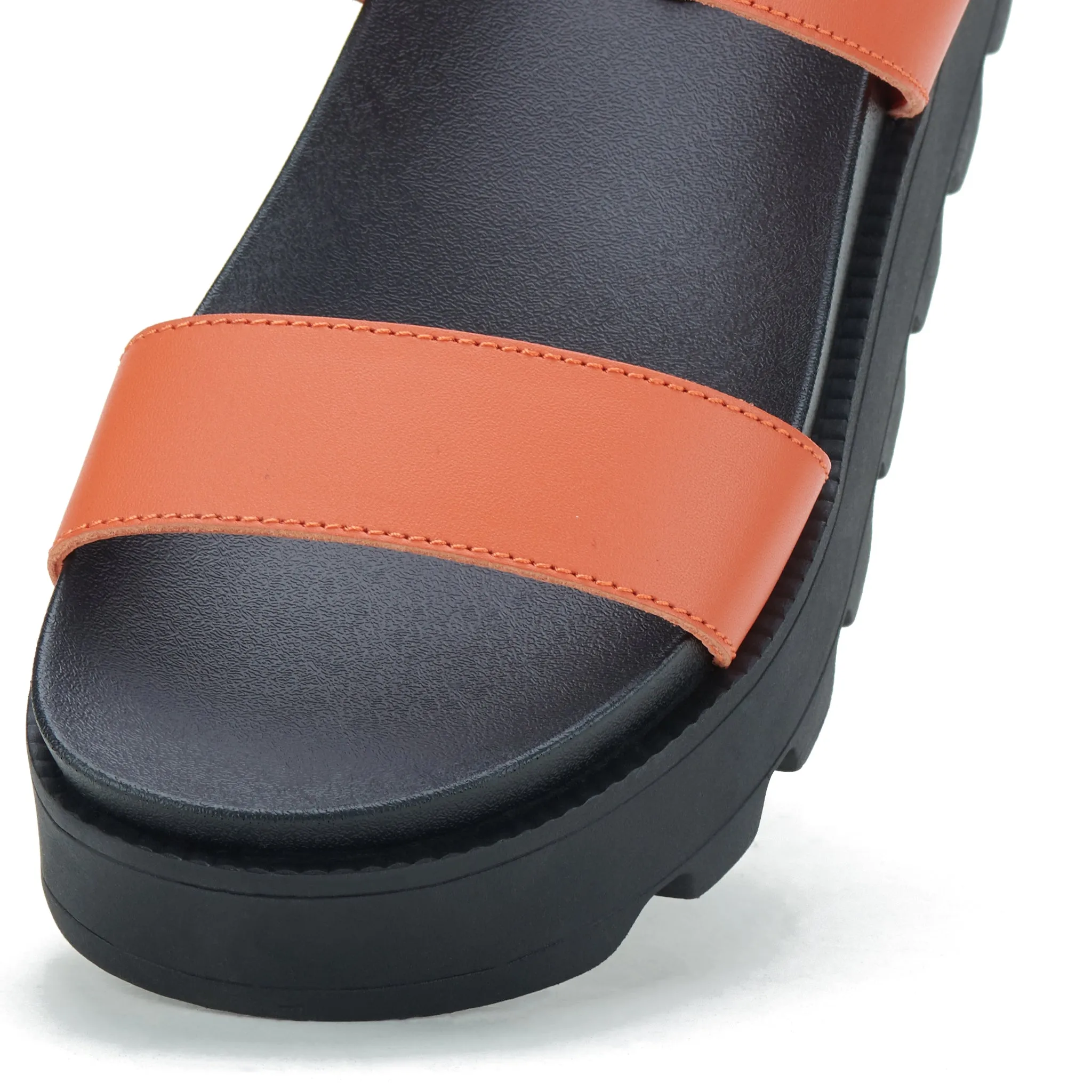 Zeze Wedge Strap Tangerine/Blk